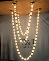 Décoration de maison de luxe, salon, hôtel, loft, éclairage, lampes suspendues en pierre d'alabastro, chaîne décorative, lumière moderne