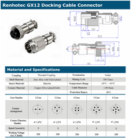 Câble de connecteur aéronautique GX12, adaptateur GX12 4 broches mâle vers Mini Din mâle, cordon de 1 m