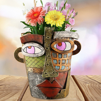 Abstrakte Harz Handwerk Picasso Blumentopf Kunst Schönheit Blumenvase dekorative Farbe Gesicht Pflanzen topf für Haus dekor Home Decoration