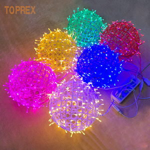 Toprex Étanche Décorations De Noël Suspendu Arbre Plié 3D Led Ronde Led Sphère Boule Éclairée Pour L'extérieur - Product Image 6