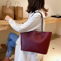 Tas Tangan Wanita Kulit Asli Fashion Lady, Model Tote & Selempang, Ukuran Besar, Lapisan Poliester Lembut, Penutup Ritsleting, Tali Tunggal