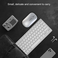 Sıcak Fırsat Mini 78 Tuşlu Şarj Edilebilir Ultra İnce Kablosuz BT Klavye ve Mouse Seti PC Laptop Tablet İçin Stokta