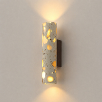 Lámpara de Pared LED de Piedra de Terrazo Natural, Bombilla G9 para Interiores, Diseño Moderno con Luz Arriba/Abajo, Alto CRI 90, 3000K Blanco Cálido para Dormitorio o Pasillo