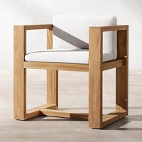 Table et chaises de salle à manger d'extérieur en teck massif, style minimaliste moderne, pour événements, jardin, cour, terrasse, balcon, fête