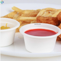 Gobelets à sauce 1oz & 2 oz Gobelets polyvalents en fibre de canne à sucre biodégradables naturels