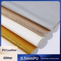 Cuir synthétique PU écologique brillant de 0,5 mm, simili cuir Rexine, pour trousse scolaire, trousse de maquillage, portefeuille, chaussures, perles