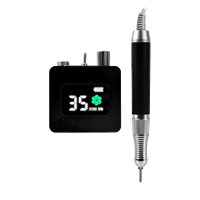 Machine à ongles électrique professionnelle rechargeable portable en acier inoxydable avec moteur sans balais haute vitesse 35000 tr/min, modèle MND-4