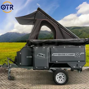 Off-road armor sepeda motor off-road 4x4x10, trailer kotak berkemah dengan tenda campervan konversi modular