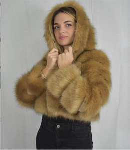 2021 nuovi arrivi <span class=keywords><strong>inverno</strong></span> Faux pelliccia felpa con cappuccio cappotto moto solido cerniera cappotto donne <span class=keywords><strong>inverno</strong></span> ritagliato cappotto di pelliccia - Product Image 3