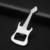 Porte-clés en métal de style américain, surface lisse, motif requin tigre à dents de sabre, design guitare A-022, cadeau