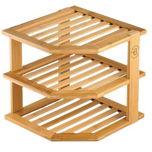 Estante de bambú para almacenar pan, organizador de esquina de 3 niveles para encimera de cocina, estante multifuncional de madera maciza - Product Image 5
