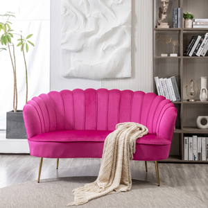 <span class=keywords><strong>Canapé</strong></span> deux <span class=keywords><strong>places</strong></span> en velours, design personnalisable avec dossier en coquille, directement de l'usine - Product Image 6