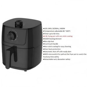 Nouvelle Conception 2026 Friteuse à Air Électrique 2.8L en Plastique 1400W Température Réglable 80-200°C Minuteur 60 Min Poignée Antiadhésive Froide au Toucher - Product Image 2