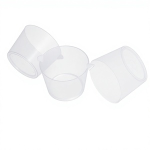 Embossed <b>Measurement</b> Round <b>Glass</b> Single Wall Cup Personal Care Use with Handle 98mm Diameter - Product Image 1