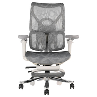 Chaise de bureau exécutive moderne de luxe de haute qualité, en maille, en aluminium, ergonomique, avec repose-pieds rétractable, dossier réglable