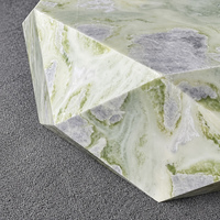 Table basse géométrique en marbre vert massif pour villa de luxe, salon, hall d'entrée, décoration intérieure