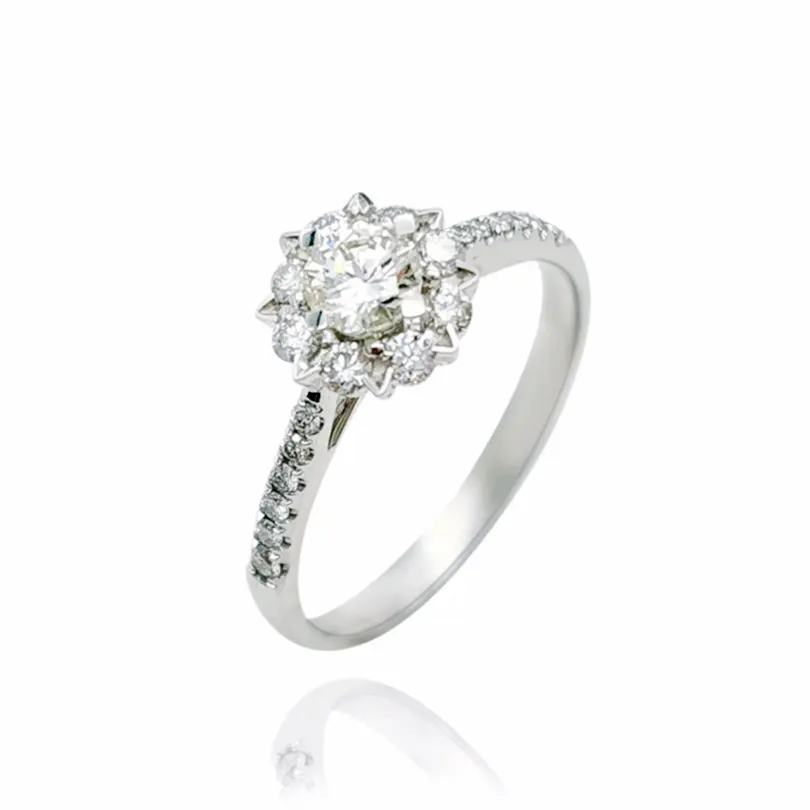 Engagement Ring Bridal Fine Jewelry Diamond, Custom Women Ring Jewelry 18K Diamond Wedding Rings Gold Natural 18K White Trendy