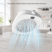 Aspirateur de poussière d'ongles sans balais Turbo, forte aspiration, filtration fine, écran LCD, bouclier magnétique, logo personnalisé pour les distributeurs