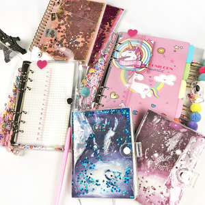 Cartoon Cute Girly Spiral Quicksand Sequin Pink <strong>Plastic</strong> <strong>Cover</strong> <strong>Notebook</strong> - Product Image 2