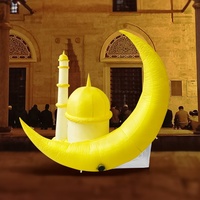 Ramadan Inflatables Outdoor Blow Up Décoration de vacances musulmanes Mosquée gonflable avec lumière intégrée pour la maison, la pelouse, la cour et la fête