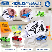 Ensemble de jeu de tir EPT 2 en 1, pistolet à catapulte avec 4 avions et 4 voitures, jouet de tir pour enfants