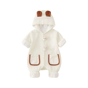 Conjunto de Ropa para Bebé de Primavera y Otoño, Nuevo Estilo, para Niños y Niñas, 100% Algodón, Doble Capa, Acolchado, con Capucha - Product Image 6