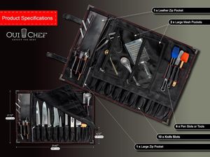 Free sample Kichen Culinary Storage Bag Waxed Canvas Knives <b>Carrying</b> Bag Travel Portable Hunting Knife Bag Roll Chef <b>Case</b> - Product Image 4