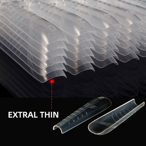 70 Uds. Moldes Transparentes de Cristal para Uñas, Doble Forma, Sin Papel, Puntas Rápidas para Extensión de Gel, para Salón, Venta al por Mayor - Product Image 3
