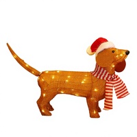 Lumière LED 3D blanche étanche IP44 en forme de chien teckel pour décoration de Noël extérieure de jardin, AC 110V/220V, structure en fil de fer