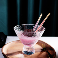 Ensemble de verres à bord doré créatifs pour jus, crème glacée, pudding, dessert, yaourt, smoothie, sundae, pour la maison, les fêtes et les mariages