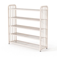 Organisateur de chaussures en métal portable moderne et durable à quatre niveaux, étagère de rangement multifonctionnelle pour chaussures au sol pour la maison