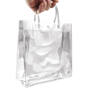 Venta al por mayor personalizado impreso portátil respetuoso con el medio ambiente de vinilo transparente bolsa de <span class=keywords><strong>PVC</strong></span> con asa para dulces Goodie bolsas - Product Image 2
