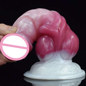 FAAK Small Anal Dilator Soft Silicone Monster <b>Dildo</b> Flexible Mushroom Head Rosy Knot <b>Dildo</b> for Women Adult Sex Toy - Product Image 3