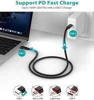 Superschnelles Tragbares Übertragungskabel mit Geflochtener Datenübertragung Typ-C USB-Stecker Typ C 3.1 100W Männlicher Anschluss