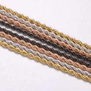 Stainless Steel 18k Gold Plated <b>Rope</b> <b>Chain</b> Necklace Twisted <b>Rope</b> Gold <b>Chain</b> - Product Image 4