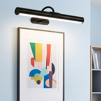 Lampe frontale LED rechargeable pour miroir, noir mat, minimaliste, pour salle de bain, avec port de charge USB, sans fil, pour chambre à coucher