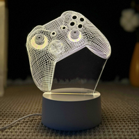 Lampe de bureau pour salle de jeux 3D personnalisée Console de jeux Veilleuse de chevet à LED avec icône
