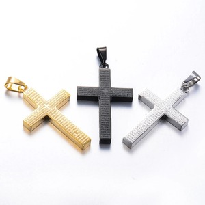 Ciondolo a Croce Classico in Acciaio Inossidabile per Uomo e Donna, Colore Nero, Argento, Oro, Regalo di Gioielleria - Product Image 3