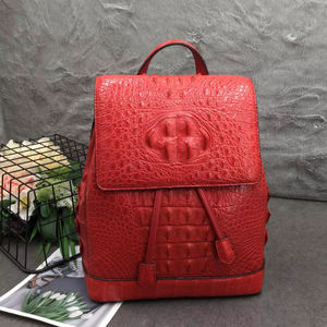 Sac à dos en cuir de luxe et tendance pour femme, grande capacité 10-25L, fermeture à cordon, design classique et doublure en cuir - Product Image 4