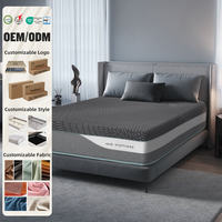 Matelas orthopédique en mousse à mémoire de forme à régulation de température, avec soutien lombaire, enroulable en boîte, avec surmatelas, vente en gros d'usine, OEM personnalisé