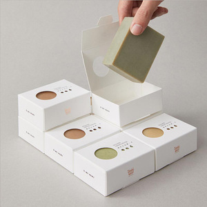 Custom Label Logo Print Soap Packaging Square Cardboard Paper Packaging Soap Box