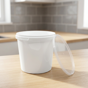 Contenant rond en polypropylène vierge avec système de sécurité, capacité de 2500 ml, gamme de contenants avec système de sécurité - Moulage par injection en gros pour traiteur, plats à emporter et autres - Product Image 2
