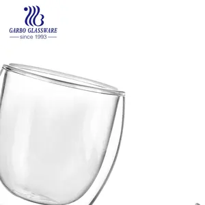 Tasses en verre à <span class=keywords><strong>double</strong></span> <span class=keywords><strong>paroi</strong></span> classique en forme d'œuf 100ml 130ml 170ml petite taille lunettes à expresso isolées café thé <span class=keywords><strong>verres</strong></span> à boire - Product Image 2