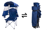Chaise de plage pliable portable avec auvent 3 côtés, multicolore, construction robuste, capacité de charge 120 kg, pour le camping en plein air