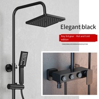 Ensemble de douche Ensemble de robinet de douche de salle de bain Fonctions équipées Pistolet en laiton gris Ensemble de robinet de douche thermostatique de salle de bain