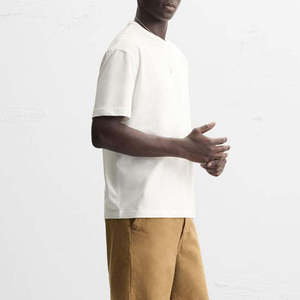 Camiseta <span class=keywords><strong>Charlo</strong></span> de Alta Calidad, Personalizada, 100% Algodón, Diseño Oversize, Lavado Ácido, Manga Corta, Corte Corto para Hombre - Product Image 4