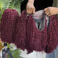 Perruque Pixie Bouclée Prête à Porter en Cheveux Humains Brésiliens, Sans Colle, Vente en Gros, Cheveux Naturels avec Perruques Frontales HD Full Lace pour Femmes
