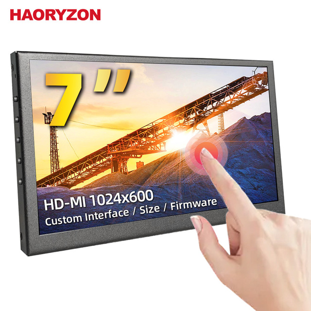 HAORYZON 7 Inch LCD Touch Monitor 1024x600 Ultra-Thin SRGB Travel Portable Monitor Mini Secondary Display External Display