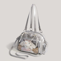 Nouveau sac bandoulière transparent à grande capacité sur le thème de l'anime, avec fermeture éclair, deux sangles, en PU, style japonais-coréen