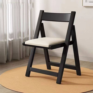 Solid Wood <strong>Padded</strong> <strong>Seat</strong> Wooden Folding <strong>Chair</strong> Space Saving Foldable Design Ergonomic Backrest <strong>for</strong> Home Dining Office Outdoor Use - Product Image 5